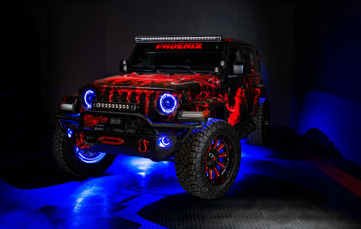 Oracle Bluetooth + RF Underbody Rock Light Kit - 8 PCS - ColorSHIFT - Bull Strap