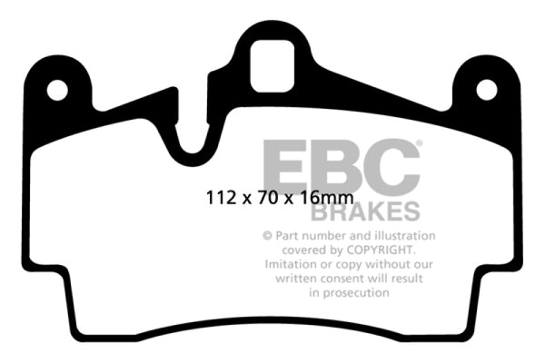 EBC 11-15 Audi Q7 3.0 Supercharged Yellowstuff Rear Brake Pads - Bull Strap