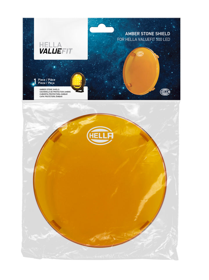 Hella 500 LED Driving Lamp 6in Amber Cover - Bull Strap