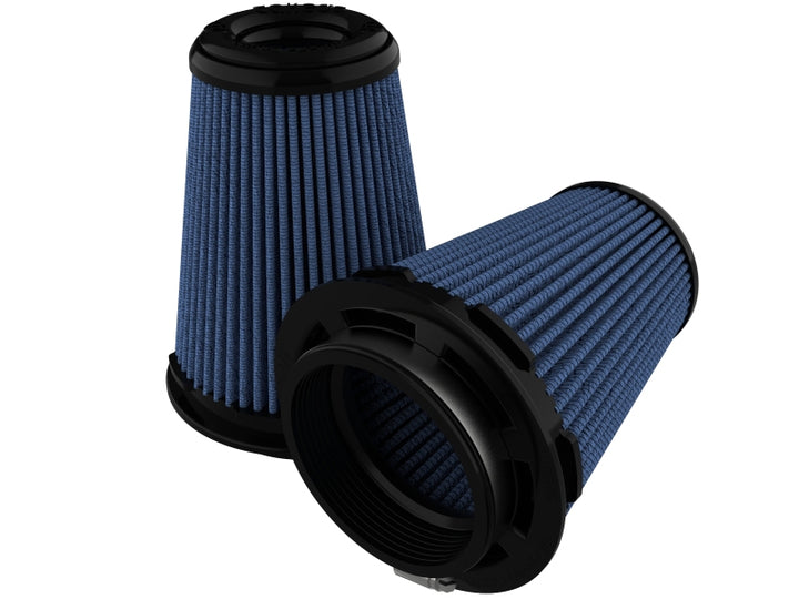 aFe Takeda Intake Replace Air Filter w/Pro 5R Media (Pair) 3.5in F / 5in B / 3.5in T (Inv) / 6in H - Bull Strap