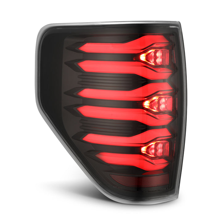 AlphaRex 09-14 Ford F150 LUXX LED Taillights - AlphaBlack Housing - Bull Strap