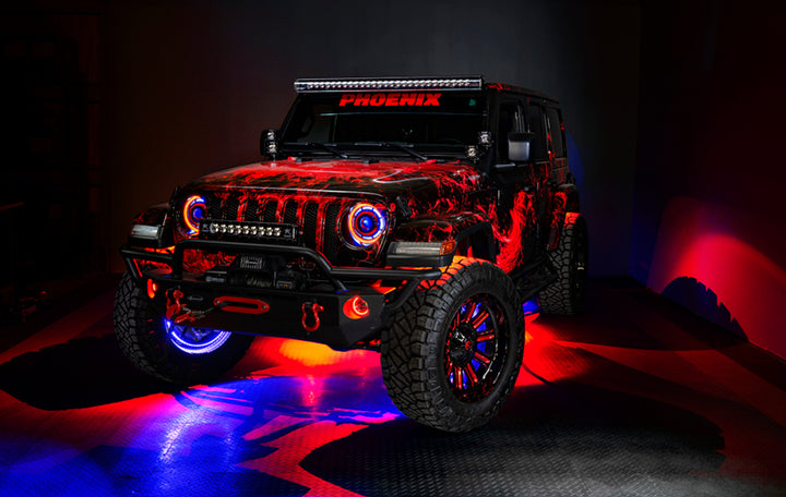 Oracle Bluetooth + RF Underbody Rock Light Kit - 8 PCS - ColorSHIFT - Bull Strap