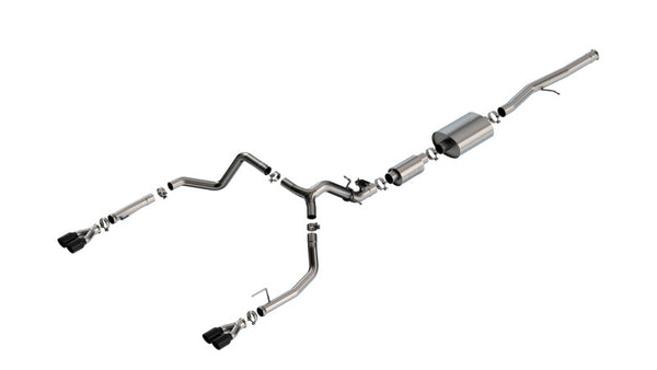 Borla 2024 Chevy Silverado 1500 6.2L V8 S-Type Catback Exhaust w/ Simulator - Black Chrome - Bull Strap