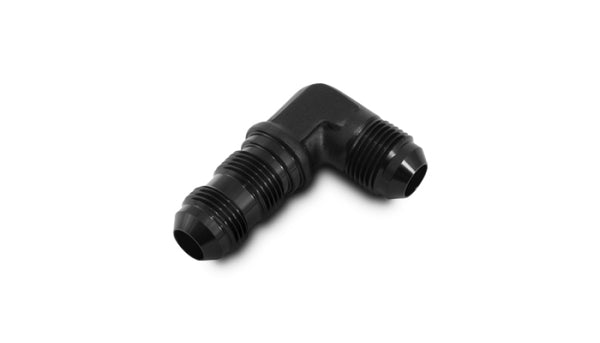 Vibrant -8AN Bulkhead Adapter 90 Degree Elbow Fitting - Anodized Black Only - Bull Strap