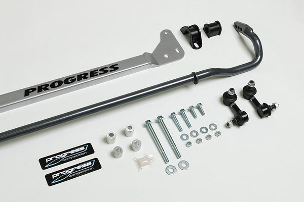 Progress Tech 96-00 Honda Civic Rear Sway Bar (22mm - Adjustable) Incl Bar Brace and Adj End Links - Bull Strap