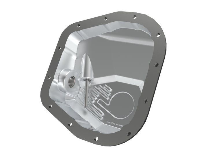 aFe 97-23 Ford F-150 Pro Series Rear Differential Cover Black w/ Machined Fins - Bull Strap