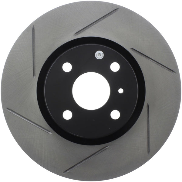 StopTech 16-18 Mazda Miata MX-5 Sport Slotted Front Right Rotor - Bull Strap