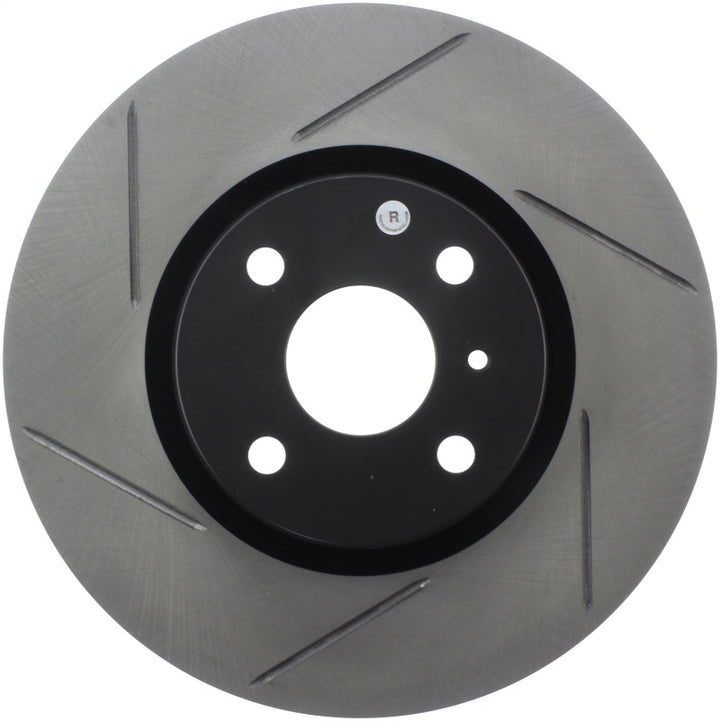 StopTech 16-18 Mazda Miata MX-5 Sport Slotted Front Right Rotor - Bull Strap