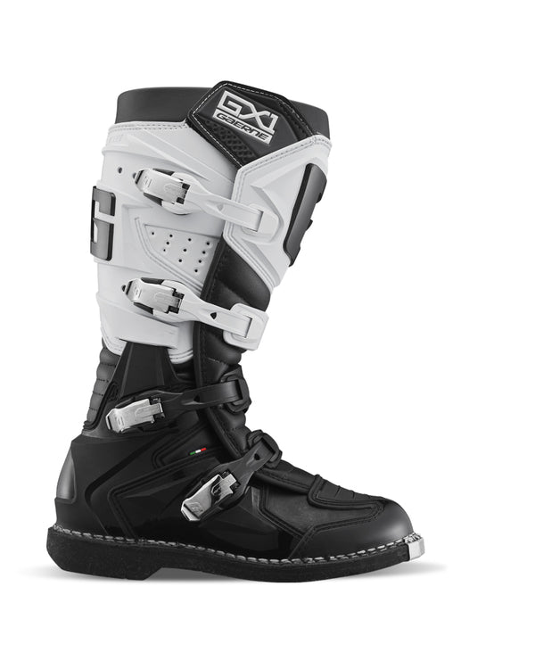 Gaerne GX1 Boot White/Black Size - 9 - Bull Strap