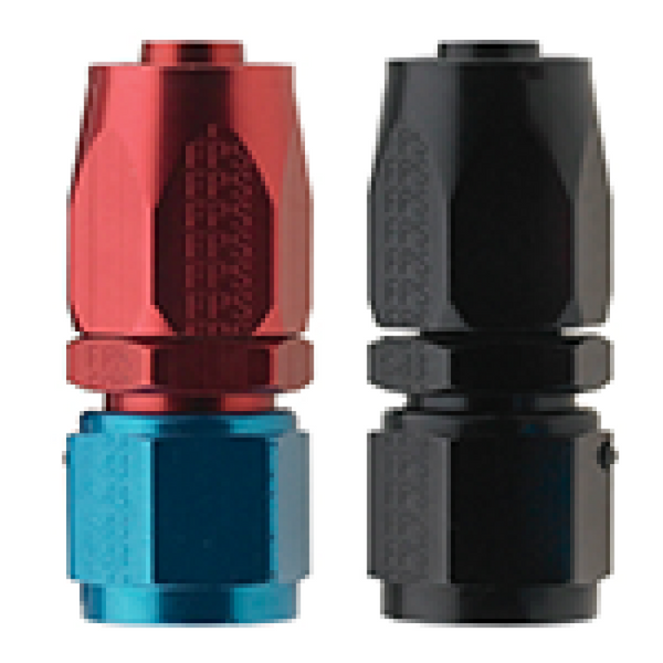 Fragola -12AN Straight Pro-Flow Hose End - Black - Bull Strap