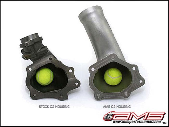 AMS Performance 08-15 Mitsubishi EVO X Widemouth Downpipe w/Turbo Outlet Pipe - Bull Strap