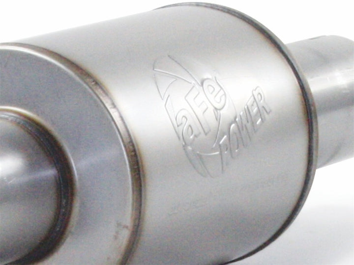 aFe Atlas Exhausts Mufflers Al Steel EXH Muffler 4 ID In/Out 8 Dia x 12L AL - Bull Strap
