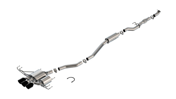 Borla 2023 Honda Civic Type R MT ATAK Catback Exhaust w/ 4in Ceramic Black Tips - Bull Strap