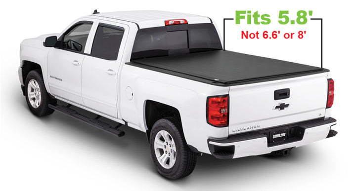 Tonno Pro 14-19 Chevy Silverado 1500 5.8ft Fleetside Lo-Roll Tonneau Cover - Bull Strap