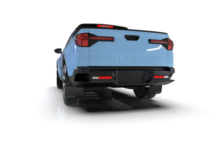 Rally Armor 22-25 Hyundai Santa Cruz Black Mud Flap w/Grey Logo - Bull Strap
