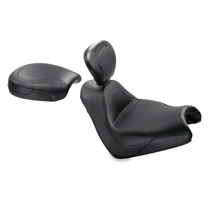 Mustang 05-08 Honda VTX1800F Sport Touring Passenger Seat - Black - Bull Strap
