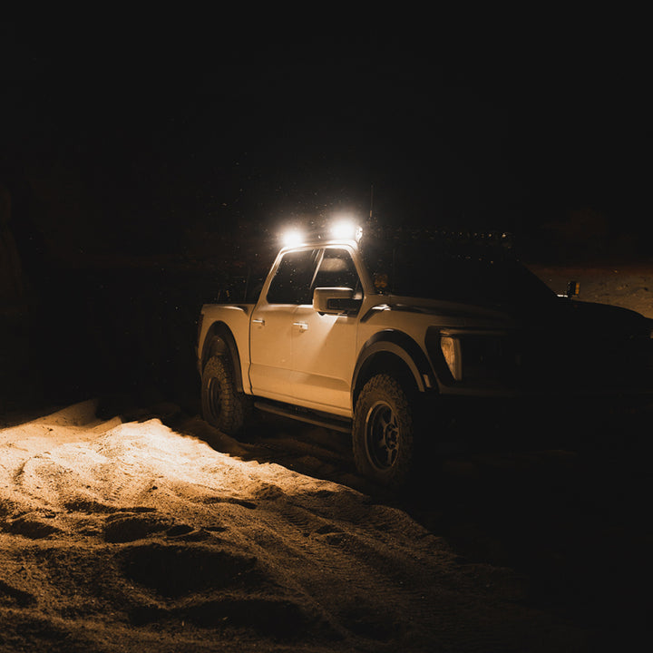 KC HiLiTES Platform One Profile 10in. SideCast Flush Mount Lights (Does Not Include Rack) - Bull Strap