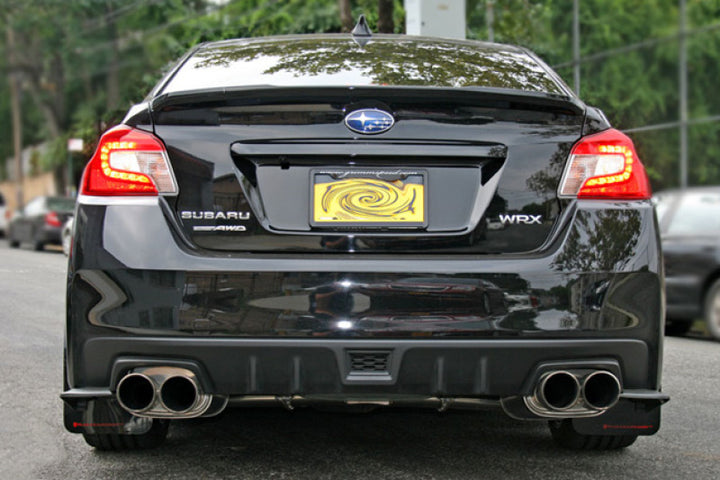 Rally Armor 15-21 Subaru WRX/STI Black UR Mud Flap w/Light Blue Logo - Bull Strap