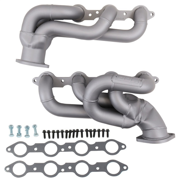 BBK 10-15 Camaro LS3 L99 Shorty Tuned Length Exhaust Headers - 1-3/4 Titanium Ceramic - Bull Strap