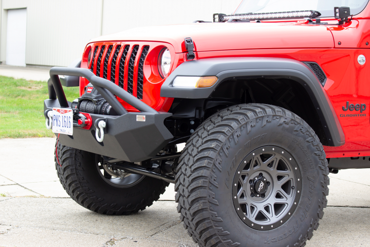 Fishbone Offroad 2018+ Jeep Wrangler JL - Black Aluminum Hawse Fairlead License Plate Mount - Bull Strap