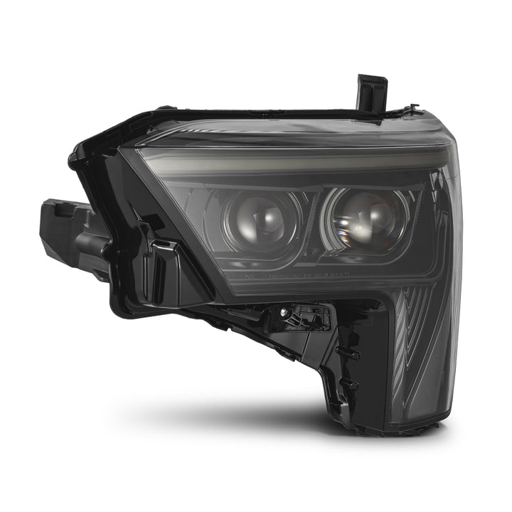 AlphaRex 22-23 Toyota Tundra LUXX-Series Headlights Alpha-Black w/Amber DRL - Req 810029 OR 810030 - Bull Strap