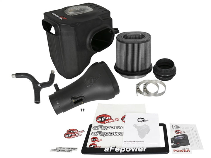 aFe Momentum GT Pro DRY S Cold Air Intake System 17-18 Nissan Titan V8 5.6L - Bull Strap