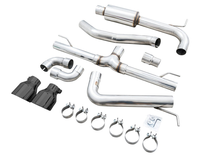 AWE 2022 VW GTI MK8  Track Edition Exhaust - Diamond Black Tips - Bull Strap