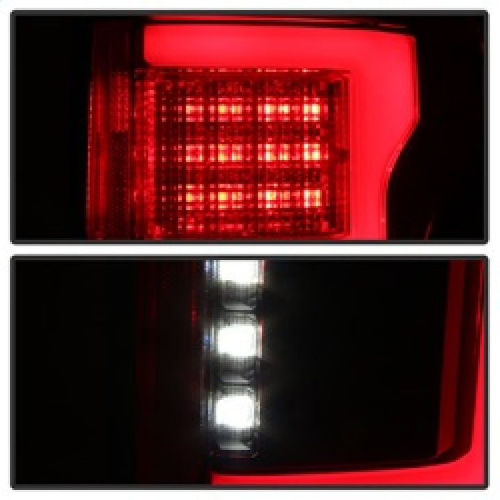 Spyder 15-18 Ford F-150 LED Tail Lights (w/Blind Spot) - Red Clear (ALT-YD-FF15015BS-LBLED-RC) - Bull Strap