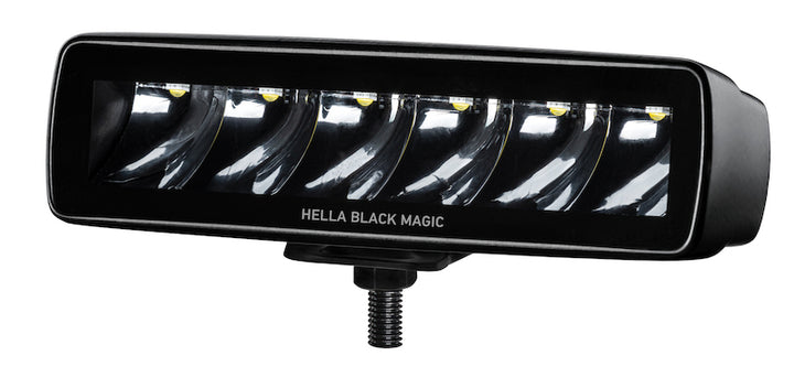 Hella Universal Black Magic 6 L.E.D. Mini Light Bar - Spot Beam - Bull Strap