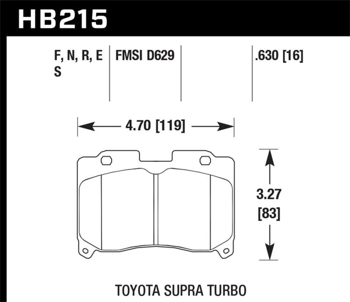 Hawk 93-98 Toyota Supra TT HPS Street Front Brake Pads - Bull Strap
