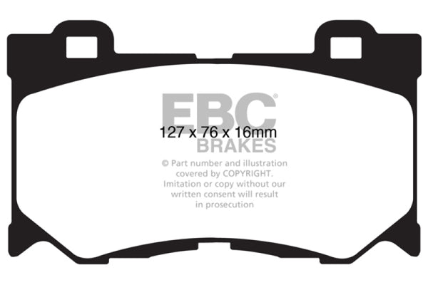 EBC 08-13 Infiniti FX50 5.0 Yellowstuff Front Brake Pads - Bull Strap