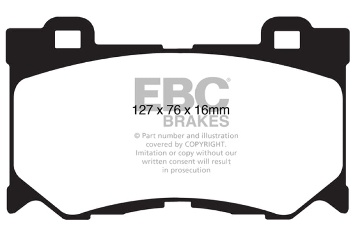 EBC 08-13 Infiniti FX50 5.0 Yellowstuff Front Brake Pads - Bull Strap