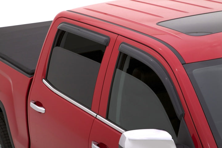 AVS 15-18 Chevy Silverado 2500 Crew Cab Ventvisor Outside Mount Window Deflectors 4pc - Smoke - Bull Strap