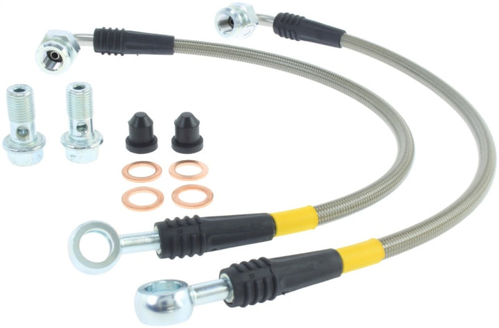 StopTech Evo 8 & 9 Stainless Steel Rear Brake Lines - Bull Strap