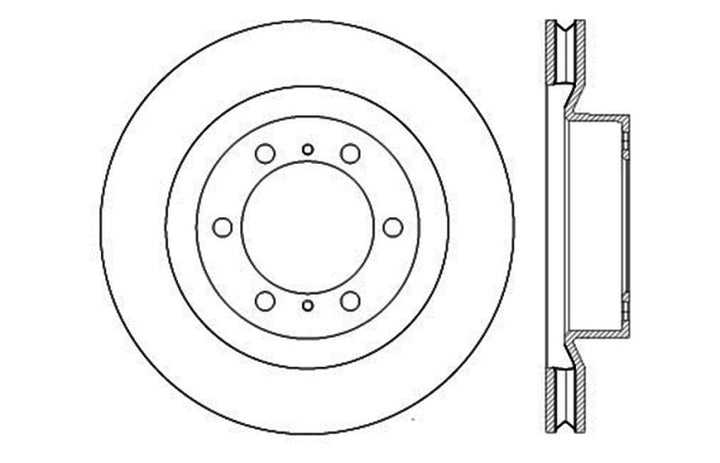 StopTech Slotted & Drilled Sport Brake Rotor - Bull Strap