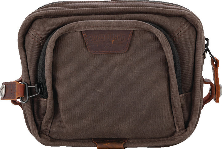 Burly Brand Handlebar Bag - Dark Oak - Bull Strap