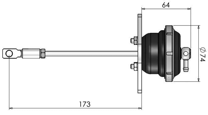Turbosmart IWG75 Mitsubishi EVO 10 24 PSI Black Internal Wastegate Actuator - Bull Strap