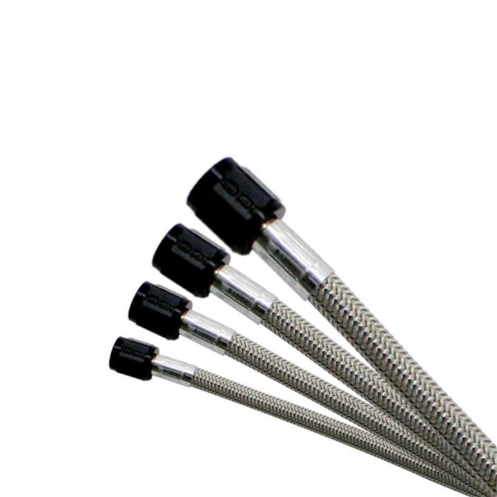 Nitrous Express 4AN 6ft Stainless Steel Braided Hose - Black - Bull Strap