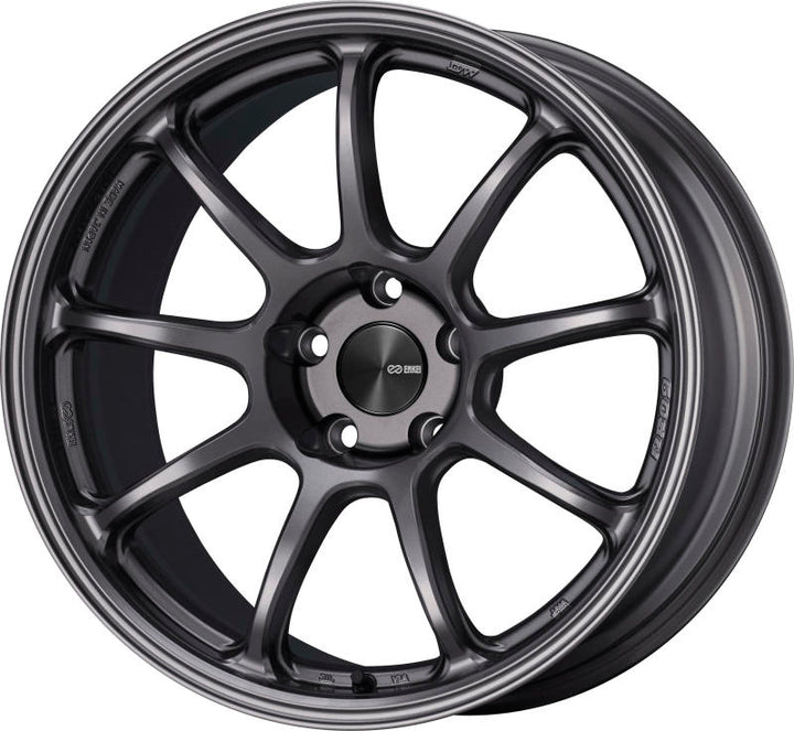 Enkei PF09 17x9 5x114.3 45mm Offset 75mm Bore Dark Silver Wheel - Bull Strap