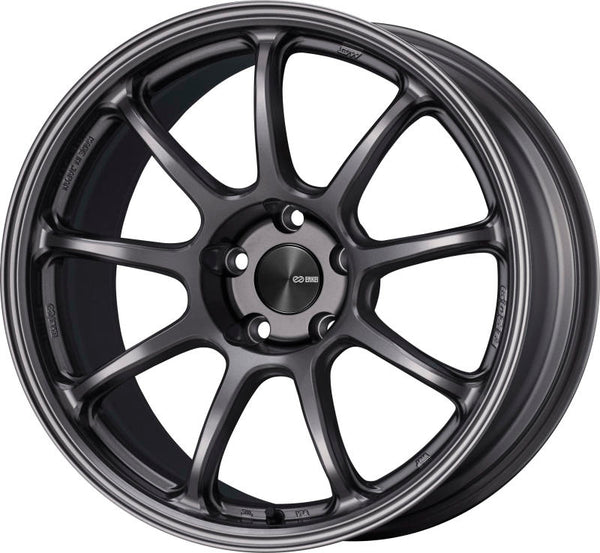 Enkei PF09 18x9.5 5x114.3 27mm Offset 75mm Bore Dark Silver Wheel - Bull Strap