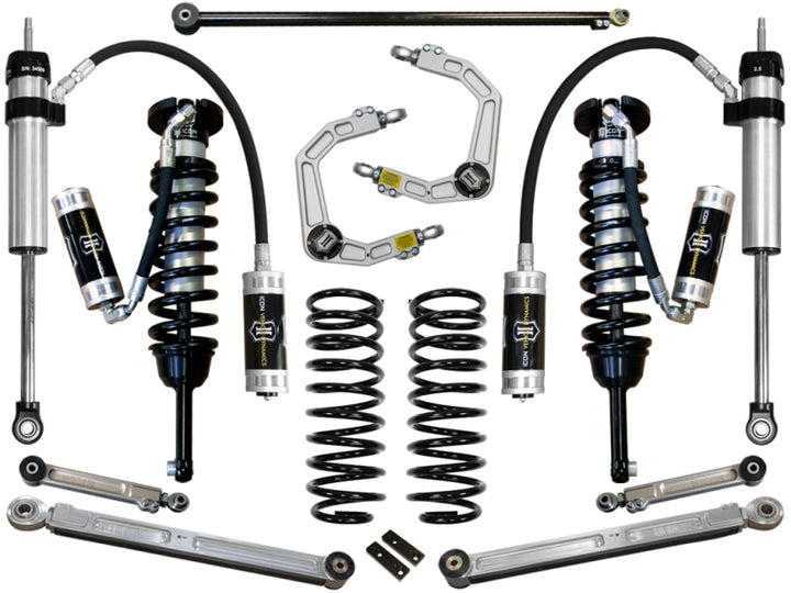 ICON 2010+ Toyota FJ/4Runner 0-3.5in Stage 6 Suspension System w/Billet Uca - Bull Strap
