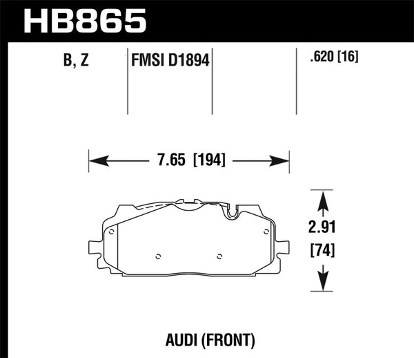 Hawk 18-19 Audi S5 Performance Ceramic Street Front Brake Pads - Bull Strap