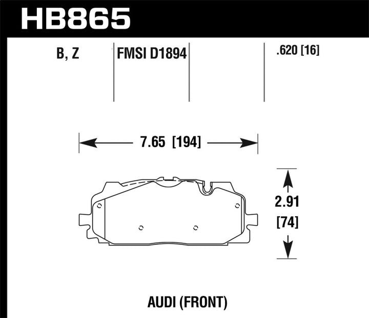 Hawk 18-19 Audi S5 Performance Ceramic Street Front Brake Pads - Bull Strap