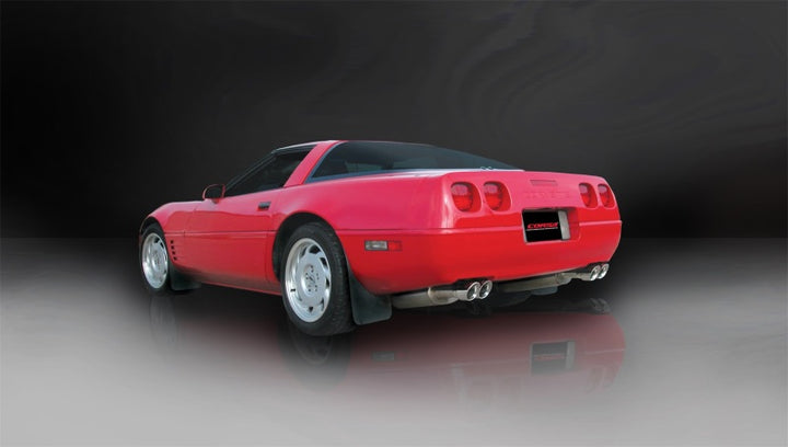Corsa 1986-1991 Chevrolet Corvette C4 5.7L V8 L98 Polished Sport Cat-Back Exhaust - Bull Strap
