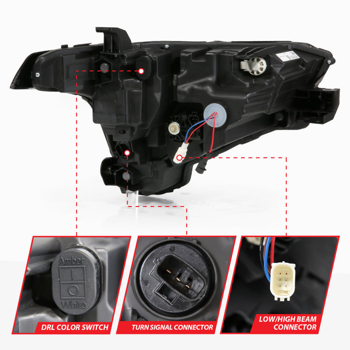 ANZO 22-24 Toyota Tundra (w/Factory LED Refl.) Z-Series Full LED Proj Headlights - Driver Side ONLY - Bull Strap