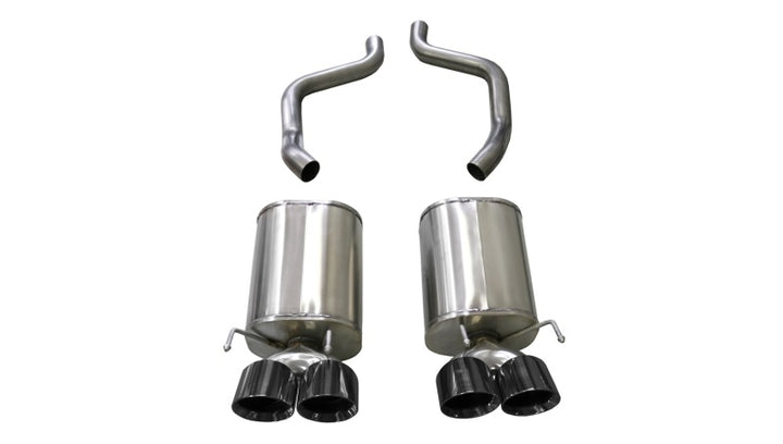 Corsa 2009-2013 Chevrolet Corvette (C6) 6.2L Black Xtreme Axle-Back Exhaust w/4.5in Tips - Bull Strap