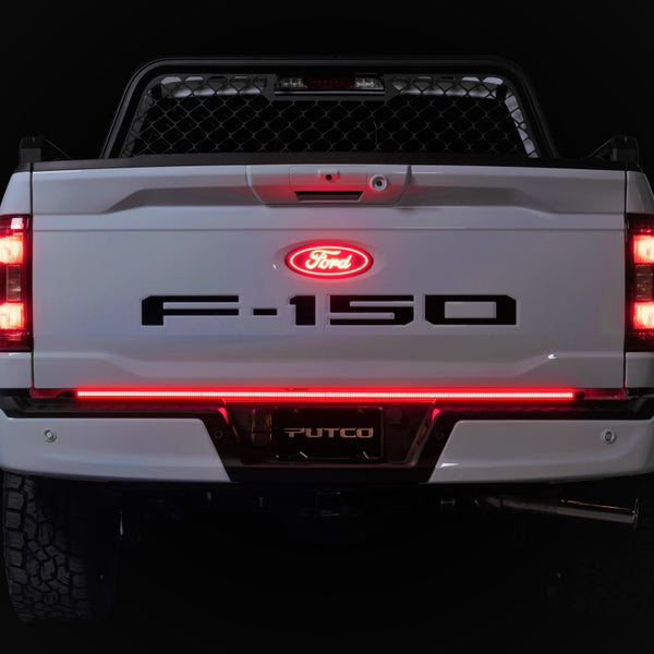 Putco 19-24 Ford Ranger 48In Direct Fit Blade Kit Tailgate Bars Equipped w Factory LED Taillamps - Bull Strap