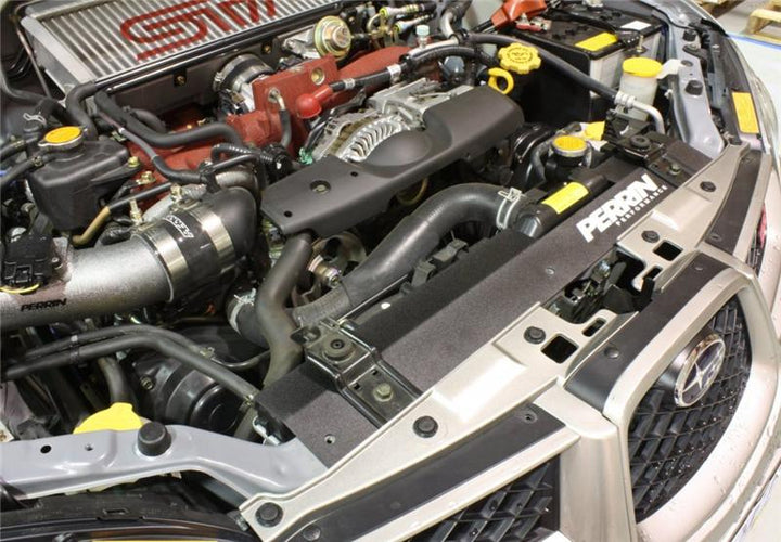 PERRIN 02-07 Subaru WRX/STi Radiator Shroud - Black - Bull Strap