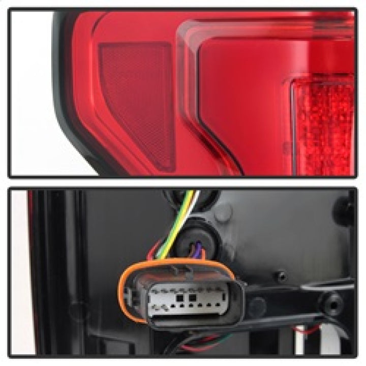 Spyder 15-18 Ford F-150 LED Tail Lights (w/Blind Spot) - Red Clear (ALT-YD-FF15015BS-LBLED-RC) - Bull Strap