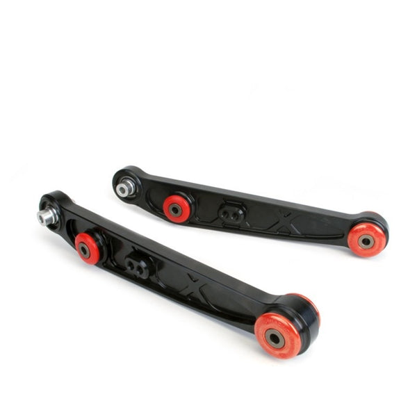 Skunk2 Honda/Acura EG/DC Alpha Series Rear Lower Control Arm Set - Black - Bull Strap